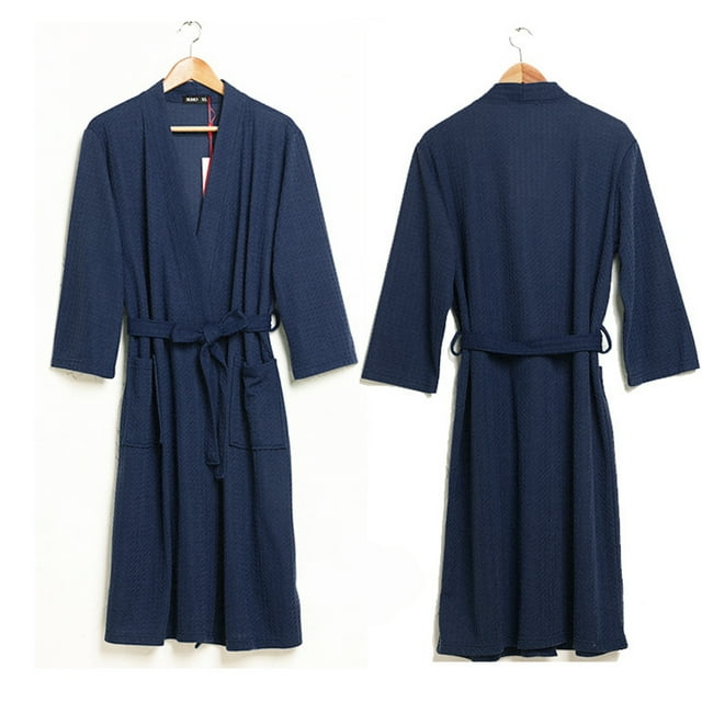 Women Water Absorption Bath Robe Absorption Bath Robe Solid Waffle Bathrobe Spa Home Dress Nightgown