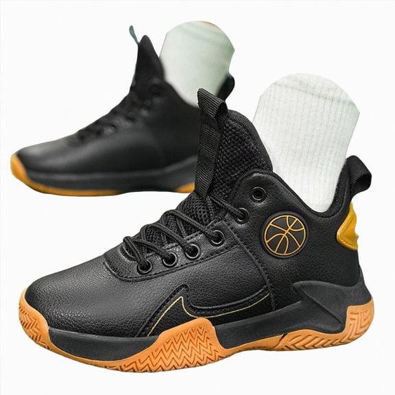 JUMEYU Kid Shoes Boy Boys Running Shoes Kids Non Slip Walking Sneakers Lightweight Shoe for Kid Size 2 (Black,Big Kids 2)