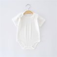 thumbnail image 2 of Mlzmgr Boys Girls Infant Clothes Short Sleeve Crew Neck Comfy Lightweight Toddler Romper Summer Casual Newborn Jumpsuit(3-6 Months,White), 2 of 7