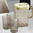 thumbnail image 5 of Shrysg 2L/Gallon Dishwasher-Safe Transparent Plastic Beverage Pitcher - 8.26x7.48x3.74 Inches - Beige - Ribbed Design with Lid & Handle - Perfect for Home, Bar, Restaurant, 5 of 8
