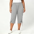 thumbnail image 6 of Maean Women's Plus Size Capris with Pockets Elastic Waist Lounge Cropped Pants Workout Yoga Joggers, 6 of 7