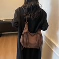 thumbnail image 3 of Crossbody Bags for Women, Women Faux Suede Tassel Handbag Adjustable Strap For Work Travel (Coffee ), 3 of 4