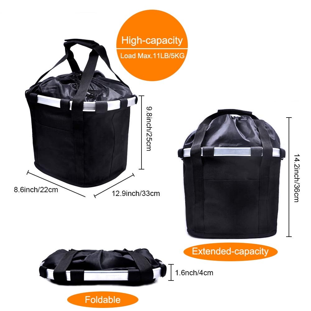 Night Eyes Outdoor Folding Detachable  Bicycle Dog Basket , Dog Front Basket for Bike Black Quck Replease