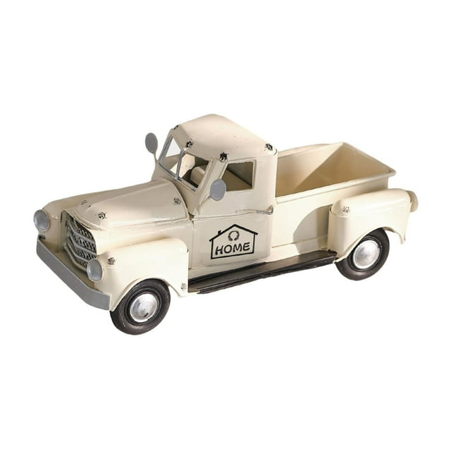 Escultura de modelo de coche, juguete de modelo de coche, centro de mesa, manualidades, estatua de camioneta. Blanco