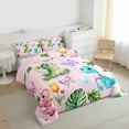 thumbnail image 3 of Homewish Cartoon Animal Dinosaur 2pcs Bedding Comforter Set for Kids Children Teens,Flowers Butterflies Twin Comforter Sets,Dreamy Princess Breathable Bedding Set,Luxury Bedroom Decor,Reversible, 3 of 8