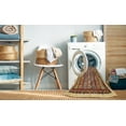thumbnail image 2 of Ahgly Company Machine Washable Indoor Square Abstract Fire Brick Red Area Rugs, 7' Square, 2 of 7