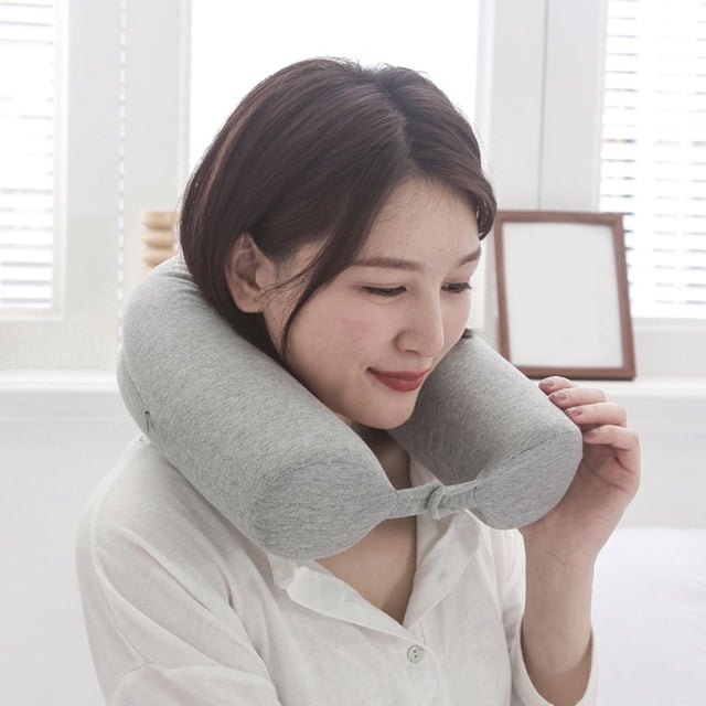 Almohada de Espuma Viscoelástica, Almohada de Apoyo Portátil para El Cuello, Barbilla, Pierna, Almohada Enrollable Flexible, Cojín Par Gris Baoblaze almohada de cuello de viaje