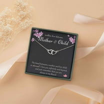 Anavia Mother And Child Jewelry, 925 Sterling Silver Double Heart Necklace Gift, Bonus Child's Birthday, Graduation Card Gift