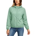 thumbnail image 3 of XUNKUSGA Womens Rain Jacket with Hood Classic Solid Color Sun Protection Full-Zip Hiking Jackets Lightweight Windbreaker Jacket Women with Elastic Cuffs,Green,S, 3 of 8