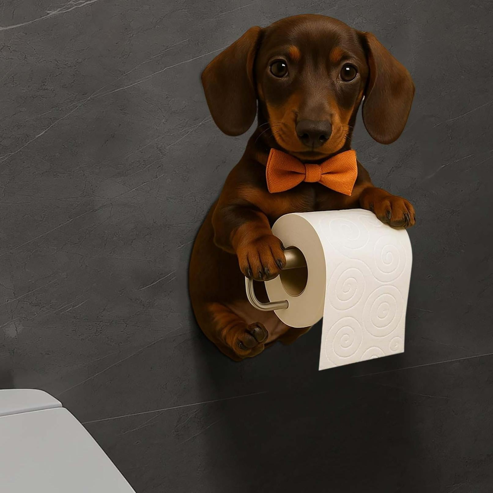 2025 New Dogs Toilet Roll Holder Series,Super Realistic Puppies Eyes On You Tissue Rack,3D Resin Cute Dog Towel Rack,Wall Mouted Toilets Paper Storage Dispenser for Home Bathroom Kitchen,Dachshund