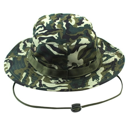 GOOHOCHY Fashion Unisex Adult Outdoor Sports Wide Brim Boonie Hat Fishing Hat - Free Size (Field Camouflage)