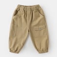 thumbnail image 4 of Jalioing Toddler Kids Cargo Pants Elastic Waist Plain Casual Pants Boys Girls Fashion Loose Wide Leg Pants with Pocket, 4 of 6