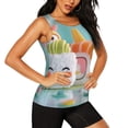 thumbnail image 2 of Fotbe Kawaii Sushi Characters Delight Blusas Sin Mangas para Mujer – Estilo Casual, Corte Suelto, Slim-Fit, Cuello Redondo Deportivo, Tops de Verano para Gimnasio y Yoga-Small, 2 of 7