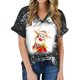 thumbnail image 1 of Pntutb Mujeres Casual Loose Christmas Elk Cuello en V Camisetas de manga corta Hombres Mujeres tops Pntutb Pntutb-8734, 1 of 6