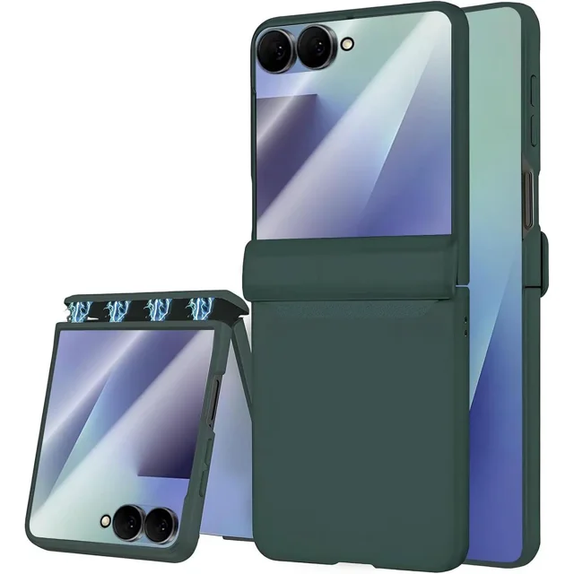 Case for Samsung Galaxy Z Flip 7, Hinge Protection, Built-in Screen Protector, Wireless Charging, Shockproof, Slim Rugged Phone Protective Case for Galaxy Z Flip 7