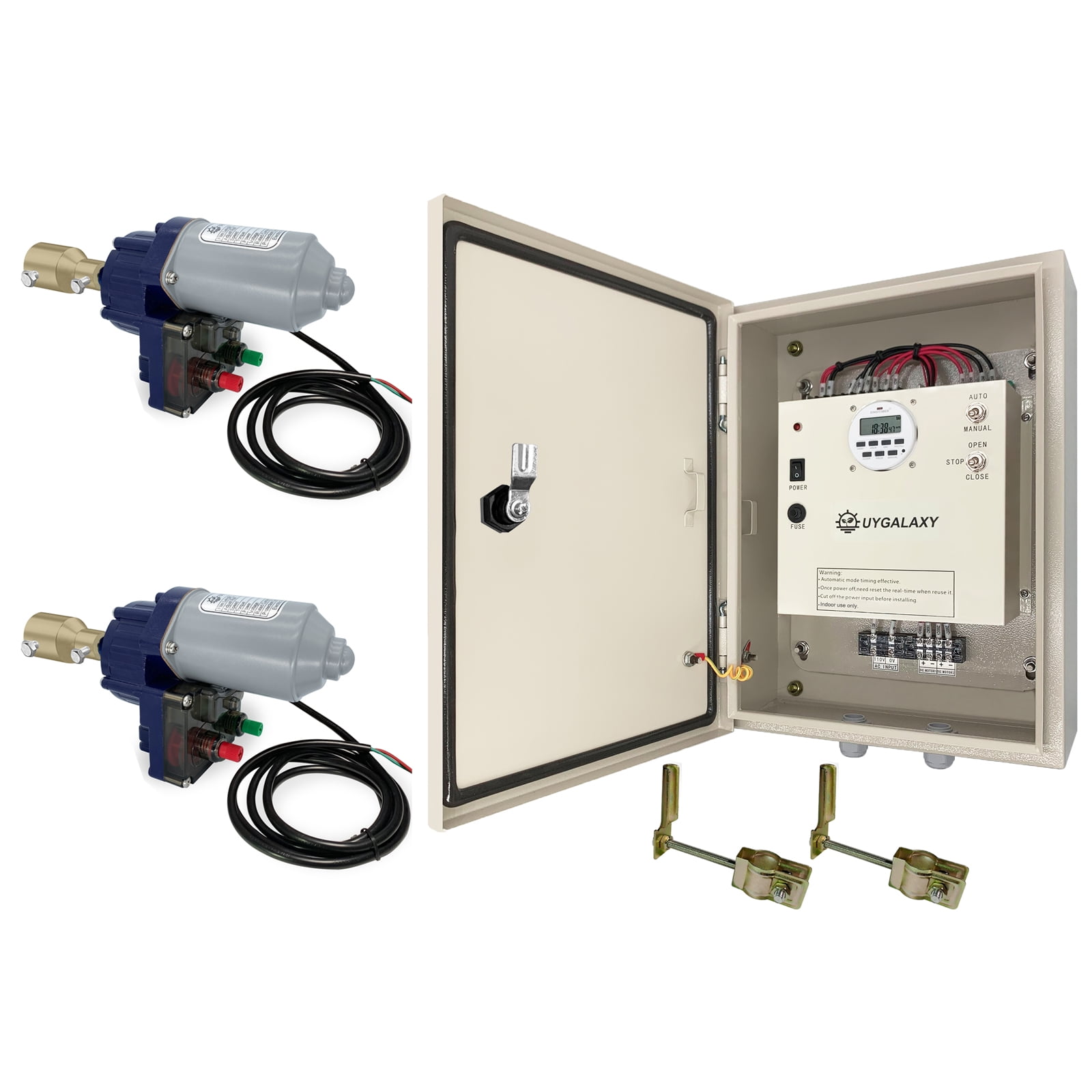 UYGALAXY Top Roll Up Motor System, 2 Pack Electric Greenhouse Film Roll