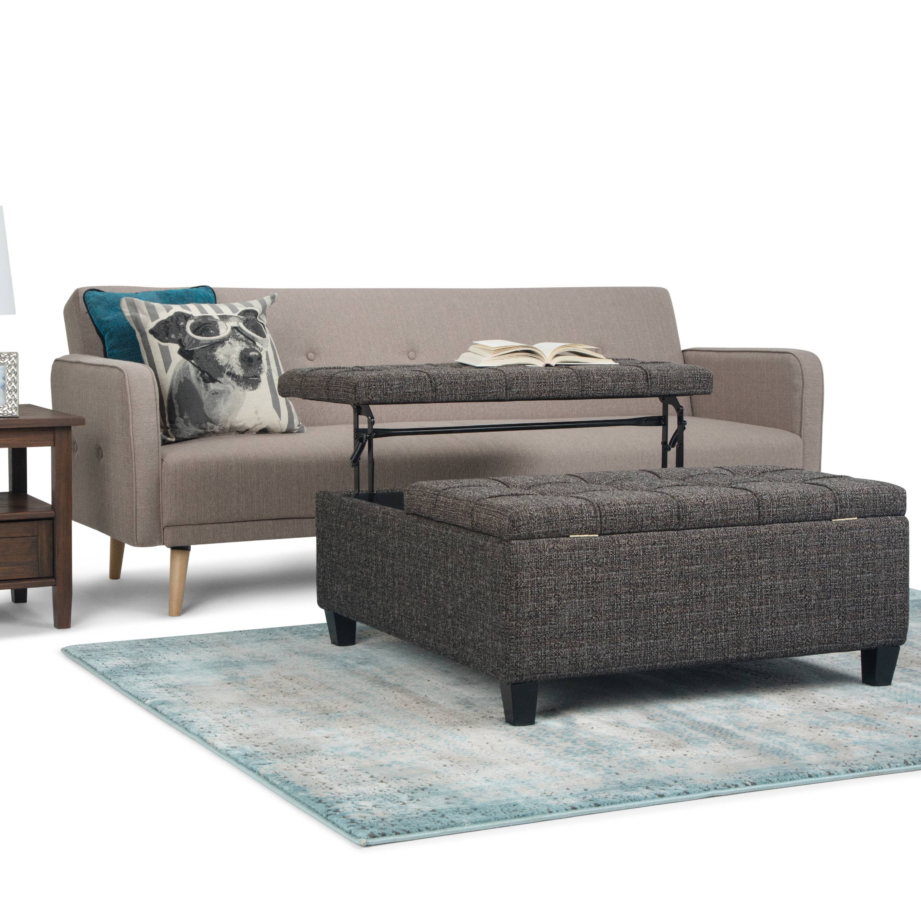 Simpli Home Harrison Coffee Table Storage Ottoman