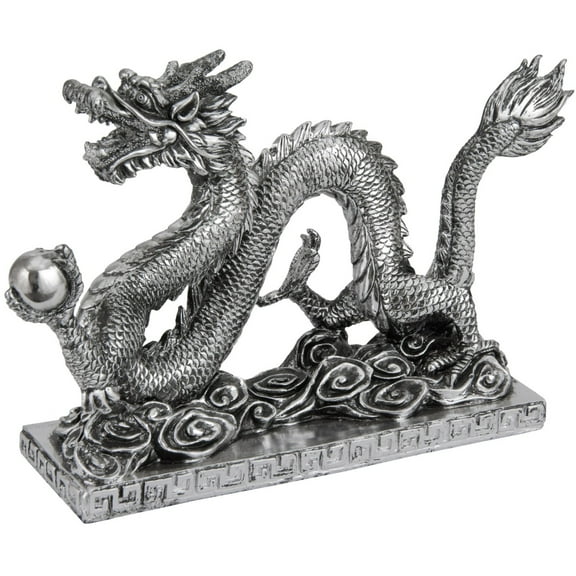 Oriental Furniture 12" Chinese Dragon Statue, figurine, decorative item