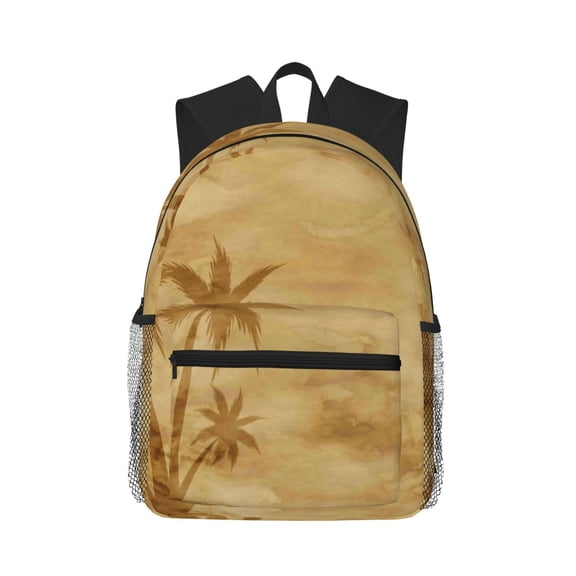 Honeii Retro Palm Tree Print School Backpack,Casual Lightweight Travel Rucksack Daypack,Backpacks for College High
