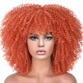 thumbnail image 4 of Peluca de mujer de pelo corto y rizado, africana, pequeña, rizada, europea y americana, peluca de cabeza explosiva, pelucas, malla rosa, fibra química, tocado, 4 of 6