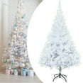 thumbnail image 3 of TKOOFN White Artificial PVC Christmas Holiday Bushy Pine Tree Indoor Outdoor, Includes Stand, 4 ft, 3 of 10