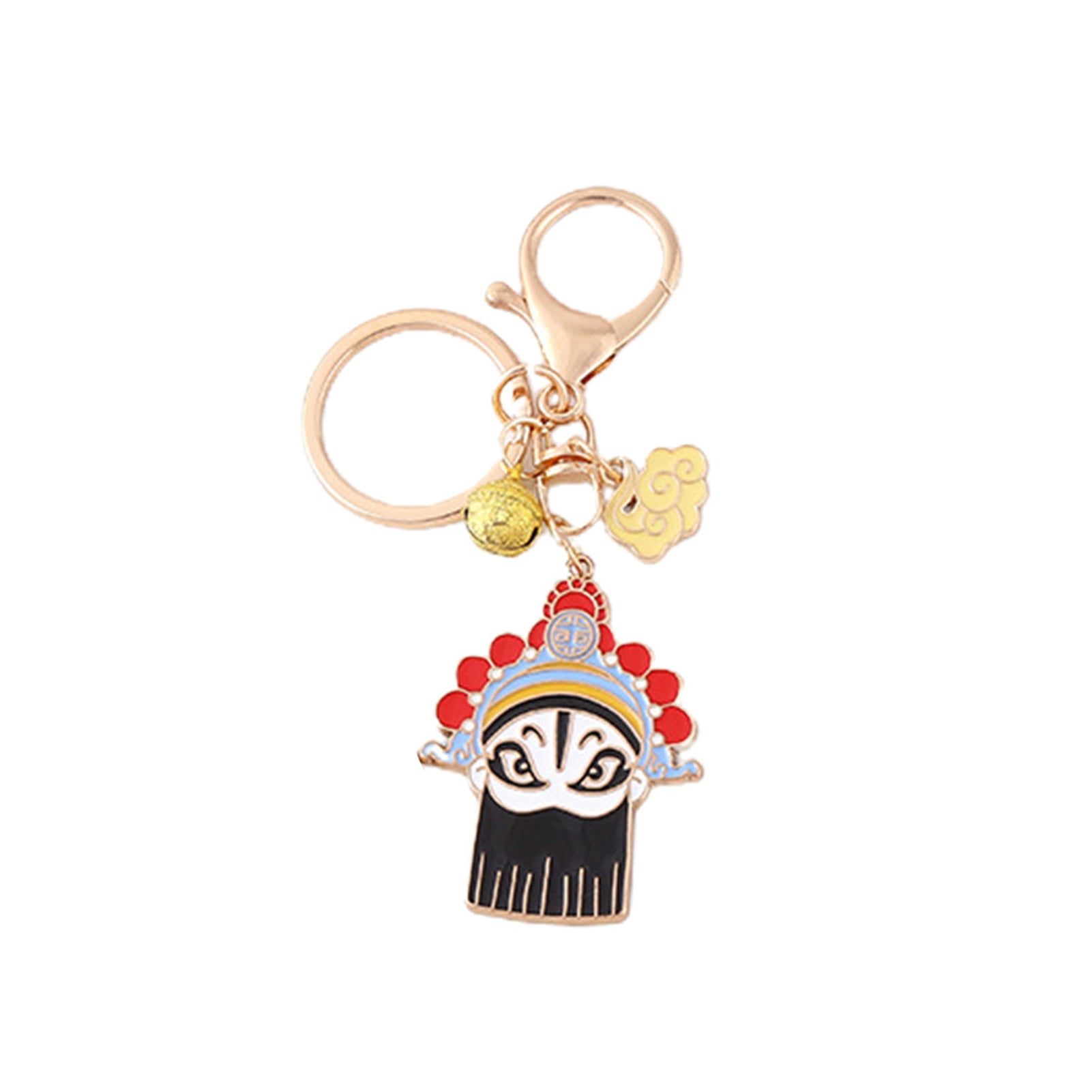 rygai Auspicious Clouds Bell Enamel Key Chain Chinese Style Peking