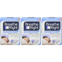 Breathe Right Clear Nasal Strips, Clear, Large, 30 Ct (3 Pack)