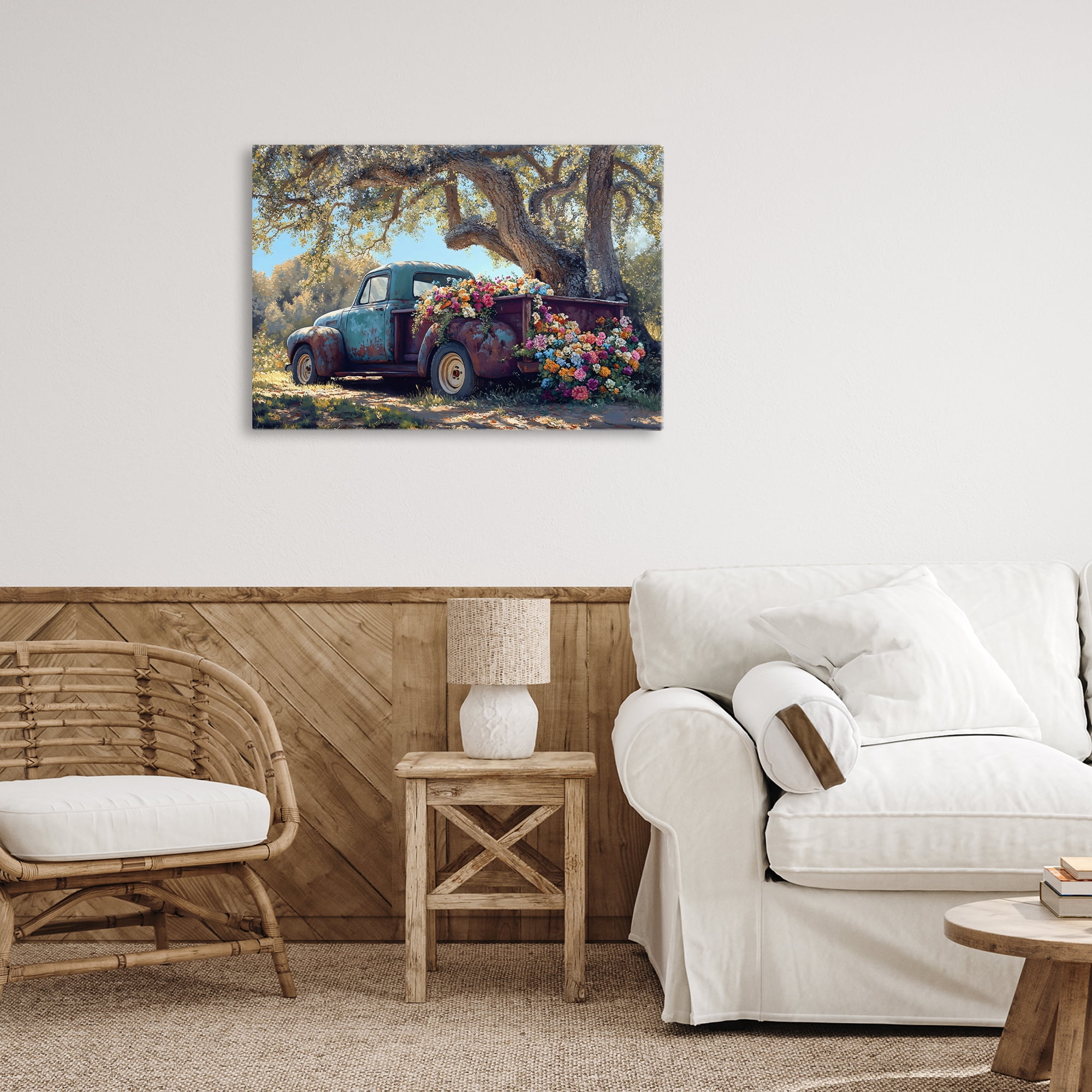 Stupell Industries Repurposed Truck Filled with Flowers Canvas Wall Art, design by Franklyn Gregory