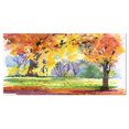 thumbnail image 2 of Automne Parc Arbres Jaunes Aquarelle - Impression sur Toile Paysage, 2 of 3