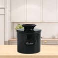 thumbnail image 2 of Lindo soporte de almacenamiento untable de cerámica de de fresca hecho a mano para refrigerador Tapa de mano Capacidad razonable Negro Baoblaze encargado de la mantequilla, 2 of 8