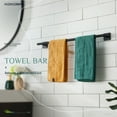 thumbnail image 2 of KOKOSIRI Towel Rails Bathroom Towel Bars Matte Black 24 Inch Bath Towel Holder for Cabinet Kitchen Wall Stainless Steel B4005BK-L24, 2 of 9