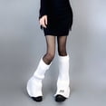 thumbnail image 3 of Punk Lolita Flared Leg Warmers Japanese Women Gothic Ribbed Knitted Letters Label Long Socks Boot Cuffs Foot Covers, 3 of 19