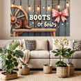 thumbnail image 7 of Rustic Design Gender Reveal Banner Country Style Baby Shower Boots or Bows Decoration with String Lights for Party Decor Indoor Event Celebration, 7 of 7