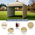 thumbnail image 2 of Huisuilinss Pop Up Canopy Tent,10x10 FT Canopy Tent,Portable Beach Tent,Outdoor Sun Shelter With 2 Sidewalls,Vented Roof,Wheeled Carry Bag And Sandbag For Events Camping Picnic Party, 2 of 7