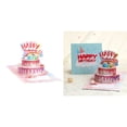 thumbnail image 2 of BQBQERT 3D Cake Birthday Card Greeting Cards with Blessing Messages for Girl Kids, 2 of 15