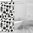 thumbnail image 2 of Halloween Shower Curtain, halloween pumpkin black Halloween Decor Shower Curtain, Halloween Decorations Bathroom Curtain with 9 Buttonholes, Ruffle Shower Curtain 60x72in, 2 of 6