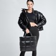 thumbnail image 3 of Bolso Hombro Hinchado Acolchado Cuero Hobo Plumón Compras Versátil para Mujer, 3 of 9