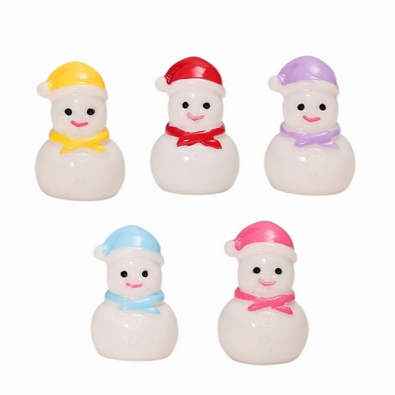 OUNONA 30pcs Mini Snowman Figurines Christmas Decoration Xmas Landscape Ornaments Tiny Snowman Figures for Fairy Globes and Cake Toppers