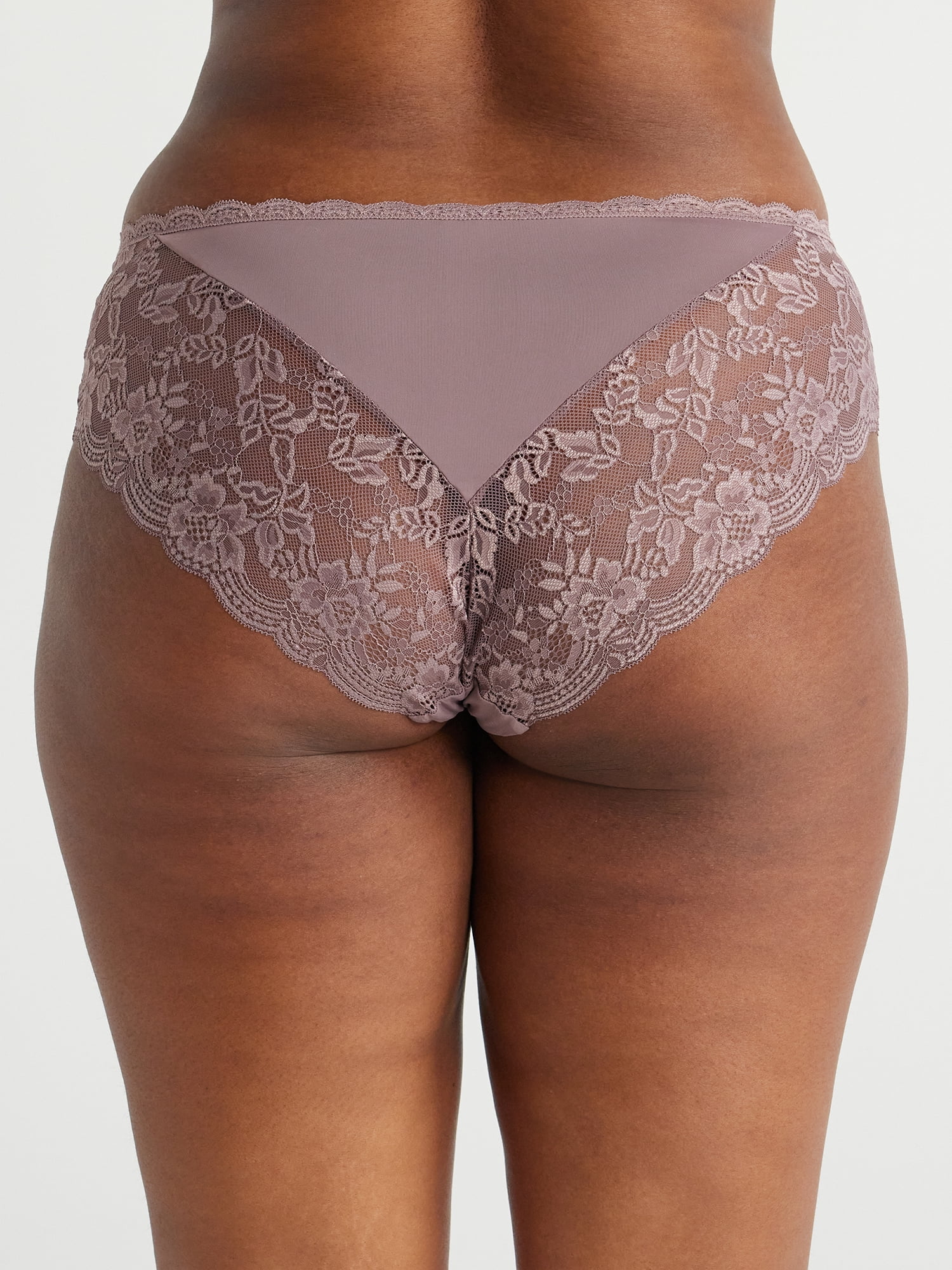 Joyspun Women's Microfiber and Lace Hipster Panties, 3-Pack, Sizes XS-3XL