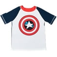thumbnail image 2 of Marvel Avengers Toddler Boys Rash Guard and Swim Trunks Outfit Set Gray / Red 3T, 2 of 5