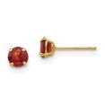 thumbnail image 1 of 14k Yellow Gold Round Garnet 4mm Earrings Stud, 1 of 7