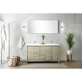 thumbnail image 3 of Rustic Double Bath Vanity 60" W X 20" D, White Quartz Top, Brushed Nickel Faucet, 55" Mirror - And Functional Unit Vanity, 55 In. Stain Scratch Proof Countertop, 3 of 5
