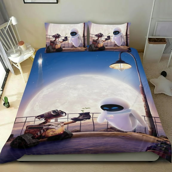 Wall E-themed Bed Sheet Set Three Piece Set Comfortable And Skin Friendly Unique Design Home Decor Gifts For Family Friends fans36x75Inches（90cm*190cm）