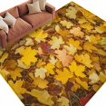 thumbnail image 2 of 5'x8' Area Rugs, Fall Maple Leaves Indoor Outdoor Area Rug for Living Room Bedroom, Autumn Orange Deciduous Pastoral Washable Bathroom Rugs Kitchen Floor Carpet Mats Home Decor Aesthetic, 2 of 8