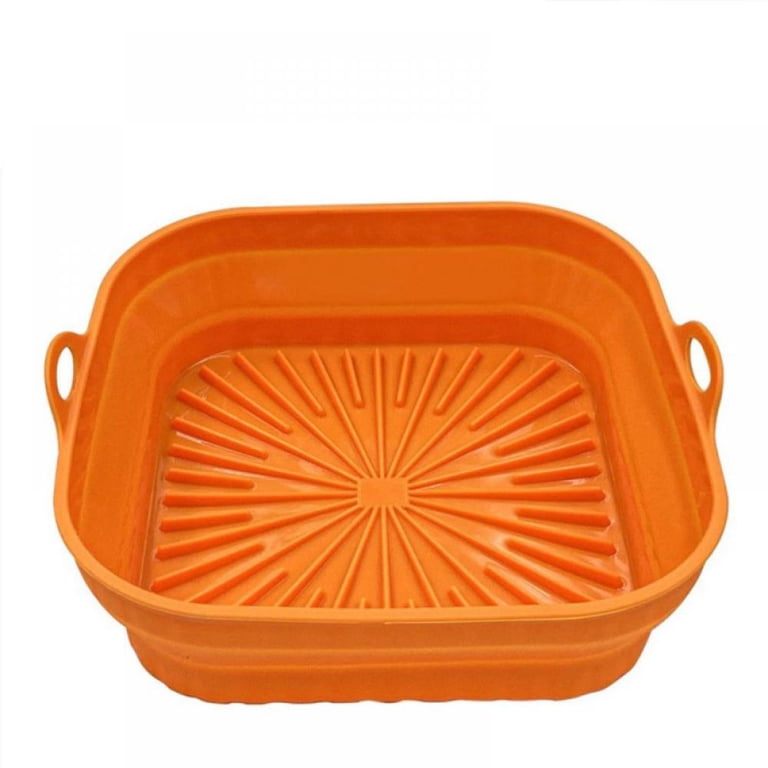 Silicone Folding Casserole Dish - Orange 9 X 8.5 X 4.5 Inches, Oven Safe, Comes With Lids