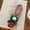 Dark brown bear, dark green hat, red bag, variant on New Korean ins style green bow and brown plush bear pendant, cute lanyard keychain bag accessory