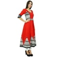 thumbnail image 2 of Bimba Women Long Flaired Kurti India Clothing Designer Kurta Boho Chic Dress, 2 of 7