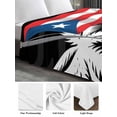 thumbnail image 6 of Puerto Rico Flag California King Size Flat Sheet, Wrinkleproof & Fadeproof Cooling Flat Bed Sheet Only, Modern Art Palm Tree American Flags Breathable Soft Bedding Top Sheets 108 x 98 Inches, 6 of 8