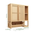 thumbnail image 6 of Gzxs Bathroom Wall Cabinet, 2-Doors Bamboo Medicine Cabinets with Towel Bar, Wall Mounted Storage Cabinet with Open Shelves, Over The Toilet Space Saver Organizer for Small Spaces, Natural, 6 of 10