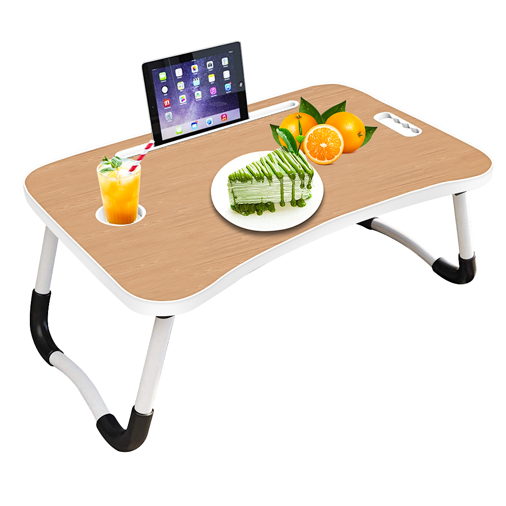 uhomepro Hospital Bed Table for Elderly, Wood Bed Tray Table With